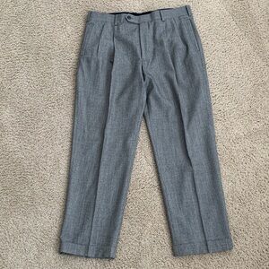 Brooks Brothers Men’s Classic Black/Gray Cuffed Dress Pants 35/30